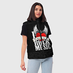 Женский жилет I Love Rock Music, цвет: 3D-светло-серый — фото 2