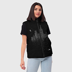 Женский жилет Ночной город, цвет: 3D-черный — фото 2