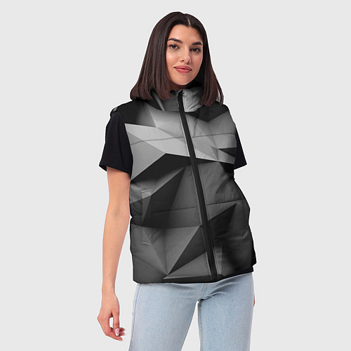 Женский жилет Gray abstraction / 3D-Светло-серый – фото 3