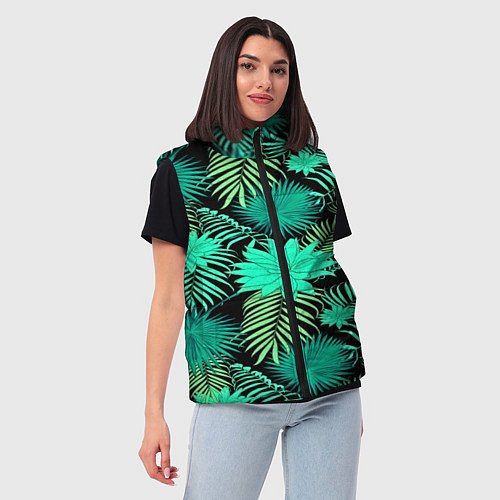 Женский жилет Tropical pattern / 3D-Светло-серый – фото 3