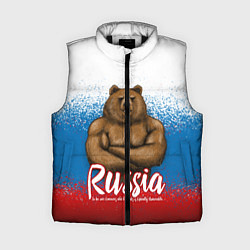 Женский жилет Russian Bear, цвет: 3D-черный