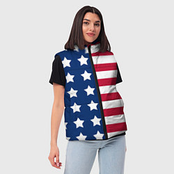 Женский жилет USA Flag, цвет: 3D-красный — фото 2