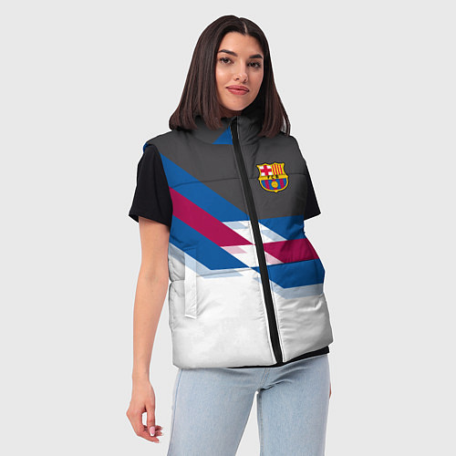 Женский жилет Barcelona FC: White style / 3D-Светло-серый – фото 3