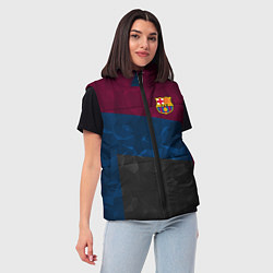 Женский жилет FC Barcelona: Dark polygons, цвет: 3D-красный — фото 2