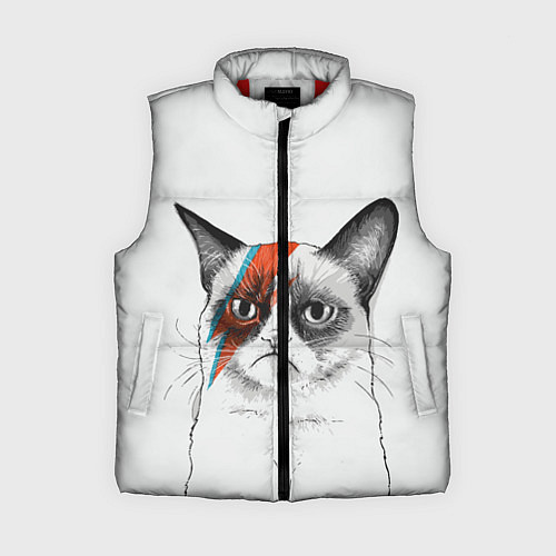 Женский жилет David Bowie: Grumpy cat / 3D-Красный – фото 1