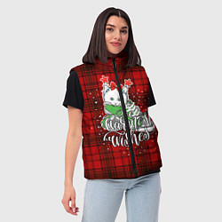 Женский жилет Новогодняя кошка, цвет: 3D-черный — фото 2