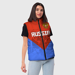 Женский жилет Russia Red & Blue, цвет: 3D-светло-серый — фото 2