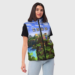 Женский жилет Майнкрафт: Саша, цвет: 3D-черный — фото 2