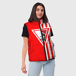 Женский жилет Красно-белый воин, цвет: 3D-светло-серый — фото 2