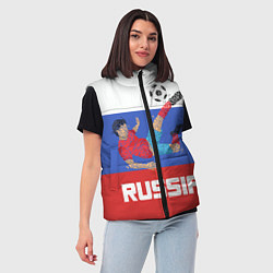 Женский жилет Russia Footballer, цвет: 3D-светло-серый — фото 2