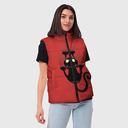 Женский жилет Черный кот, цвет: 3D-черный — фото 2