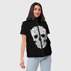 Женский жилет Sketchy Cat Skull, цвет: 3D-красный — фото 2