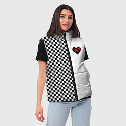 Женский жилет ФРЕНДЗОНА: Шахматы, цвет: 3D-черный — фото 2