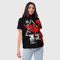 Женский жилет 30 Seconds to Mars, цвет: 3D-черный — фото 2