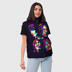 Женский жилет The Beatles: Art Faces, цвет: 3D-красный — фото 2