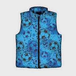 Женский жилет Футбольные мячи, цвет: 3D-черный