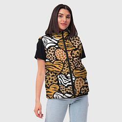 Женский жилет Сердца из шкур африканских животных, цвет: 3D-черный — фото 2