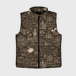 Женский жилет Старая рукопись путешественника, цвет: 3D-черный