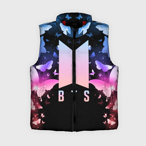 Женский жилет BTS: Black Butterflies / 3D-Красный – фото 1