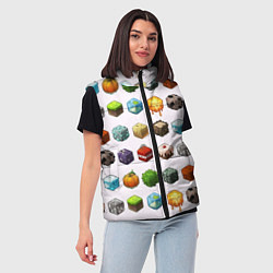 Женский жилет Minecraft Cubes, цвет: 3D-красный — фото 2