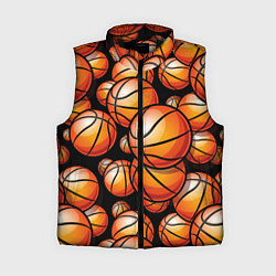 Женский жилет Баскетбольные яркие мячи, цвет: 3D-черный