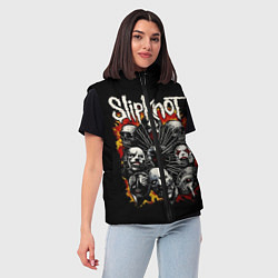Женский жилет Slipknot: Faces, цвет: 3D-черный — фото 2