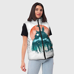 Женский жилет Лесной Тоторо, цвет: 3D-черный — фото 2