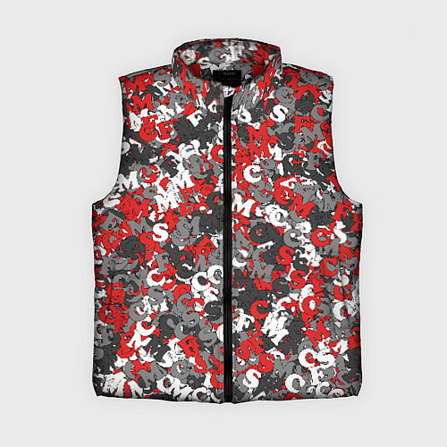 Женский жилет Камуфляж с буквами F C S M / 3D-Красный – фото 1