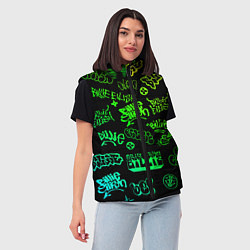 Женский жилет BILLIE EILISH: Grunge Graffiti, цвет: 3D-черный — фото 2