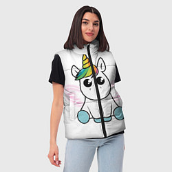 Женский жилет Милый единорожка, цвет: 3D-красный — фото 2