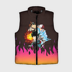 Женский жилет MY HERO ACADEMIA разноцветное пламя, цвет: 3D-светло-серый