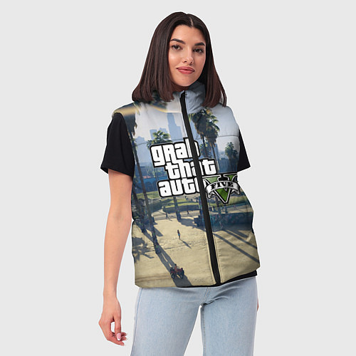 Женский жилет GRAND THEFT AUTO 5 / 3D-Светло-серый – фото 3