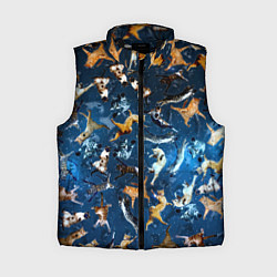 Женский жилет Космические коты, цвет: 3D-черный