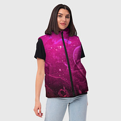 Женский жилет РОЗОВЫЙ КОСМОС, цвет: 3D-черный — фото 2