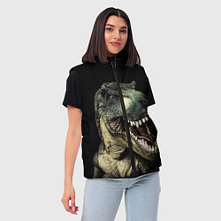 Женский жилет Динозавр T-Rex, цвет: 3D-светло-серый — фото 2