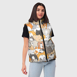 Женский жилет Кошачья стая, цвет: 3D-черный — фото 2