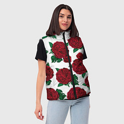 Женский жилет Винтажные розы, цвет: 3D-черный — фото 2
