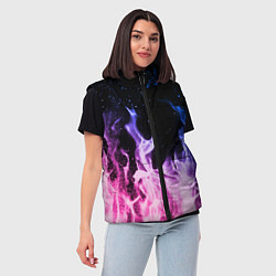 Женский жилет НЕОНОВЫЙ ОГОНЬ, цвет: 3D-черный — фото 2