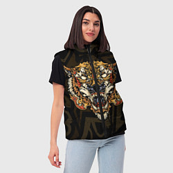 Женский жилет Тигровый стимпанк Tiger, цвет: 3D-черный — фото 2