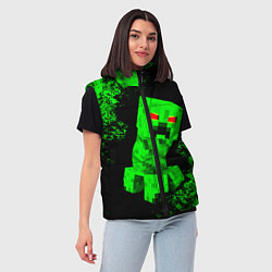 Женский жилет MINECRAFT CREEPER, цвет: 3D-светло-серый — фото 2