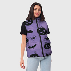 Женский жилет Фиолетовый хэллоуин, цвет: 3D-черный — фото 2