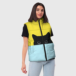 Женский жилет Кот в засаде, цвет: 3D-красный — фото 2