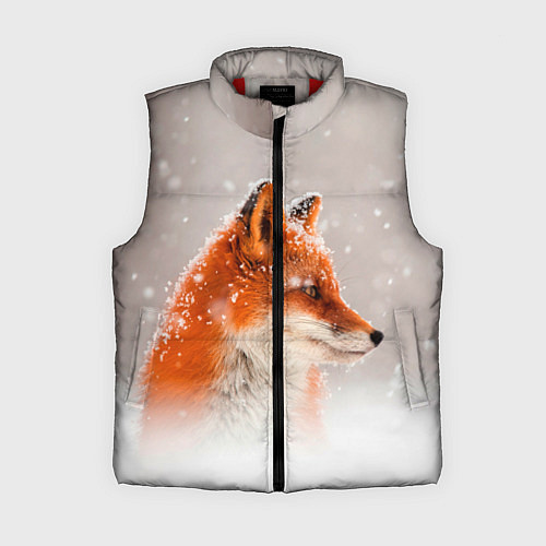Женский жилет Лиса и снег / 3D-Красный – фото 1
