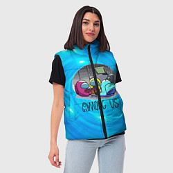 Женский жилет Among Us карты, цвет: 3D-черный — фото 2