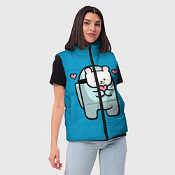 Женский жилет Nyan Cat Among Us, цвет: 3D-черный — фото 2