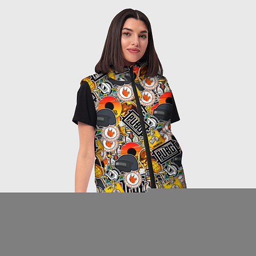 Женский жилет PUBG STICKER / 3D-Светло-серый – фото 3