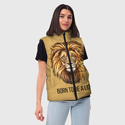 Женский жилет Рождённый быть львом, цвет: 3D-черный — фото 2