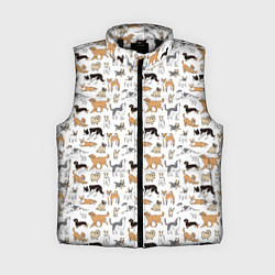 Женский жилет Узор собаки много, цвет: 3D-черный