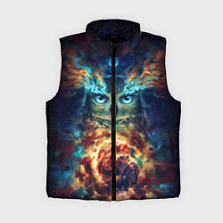 Женский жилет Сова Космос, цвет: 3D-черный