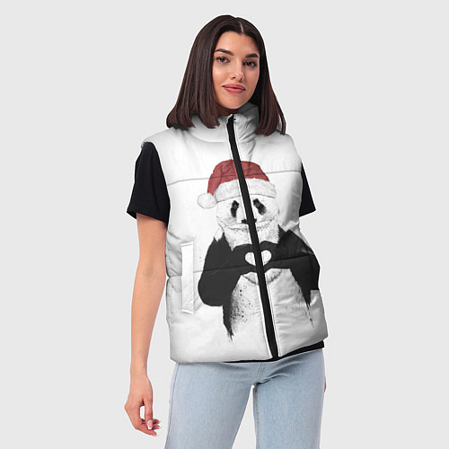 Женский жилет Панда Клаус / 3D-Светло-серый – фото 3